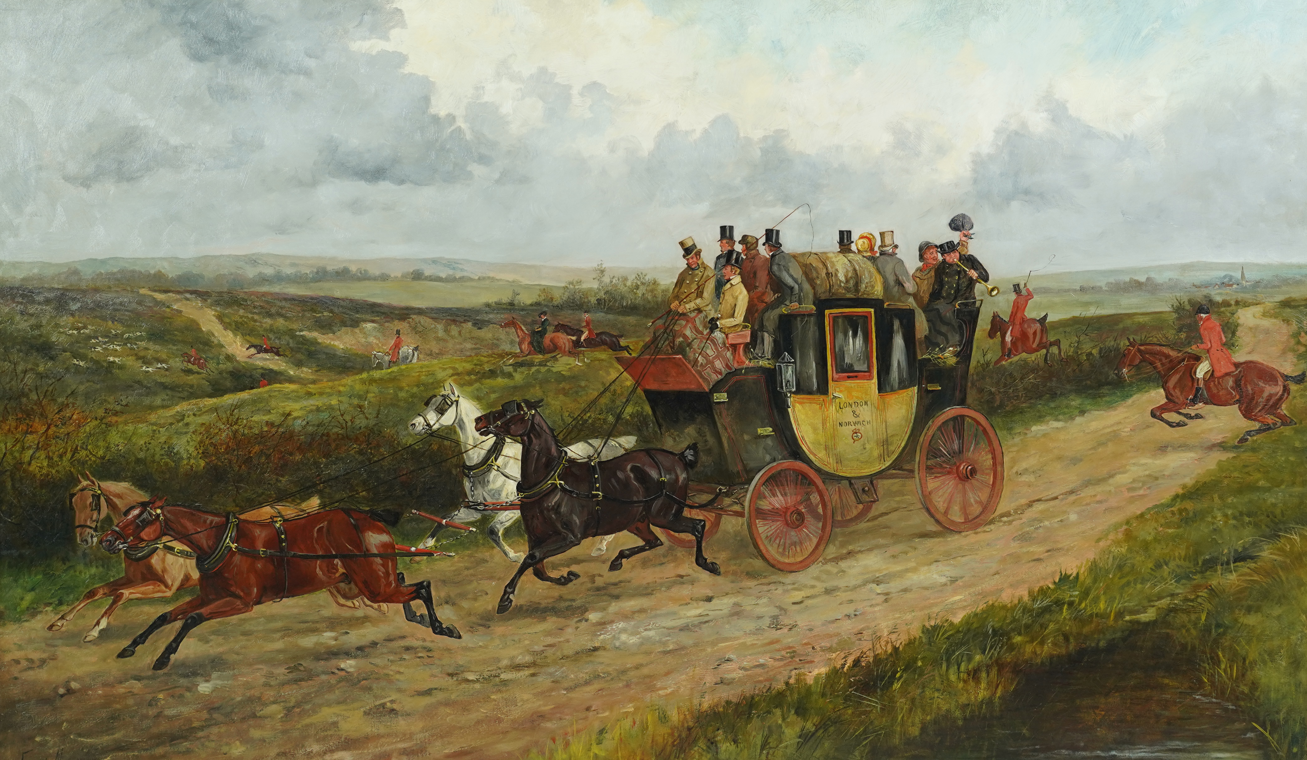 George Finch Mason (1850-1915), 'The London to Norwich Stagecoach'